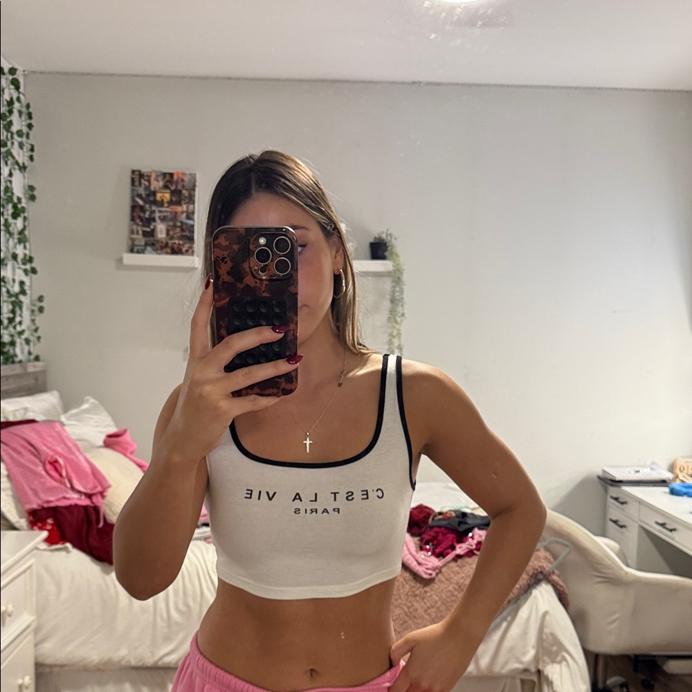 Women's White Crop Top
